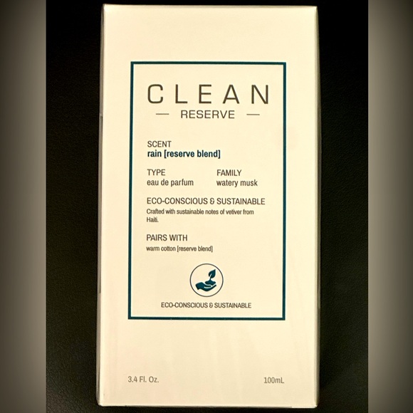 CLEAN RESERVE RAIN 3.4 OZ EAU DE PARFUM SPRAY (BRAND NEW IN BOX, NEVER USED) - Picture 2 of 5